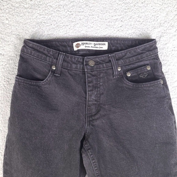 Harley Davidson Jeans Womens 4P Black Denim Bootcut 27x27 Cotton Blend - Picture 3 of 15